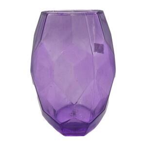 FTD Purple Geometric Faceted Glass Vase 7" Tall
